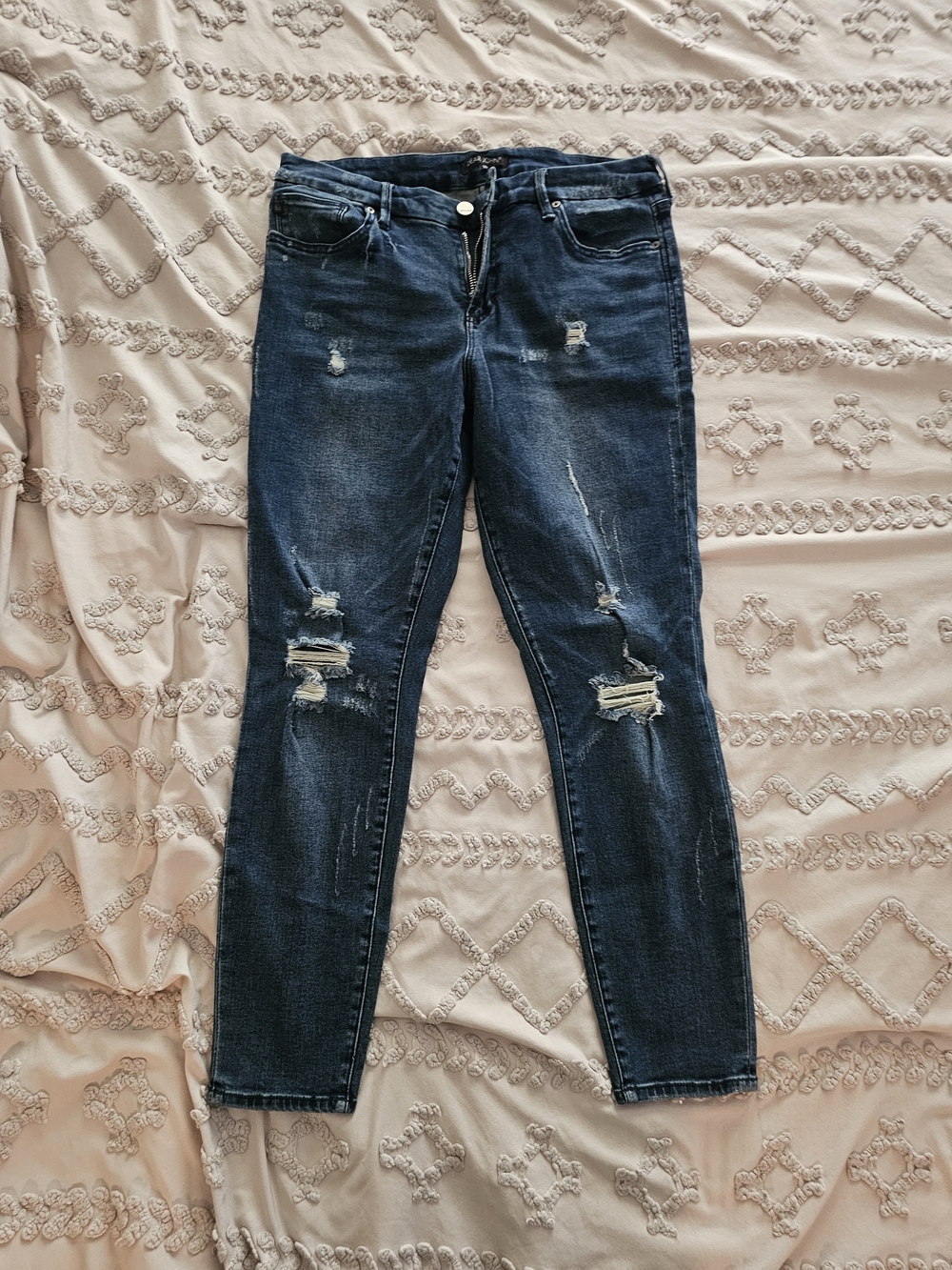 Dear John Dark Indigo Distressed Skinny Jeans
